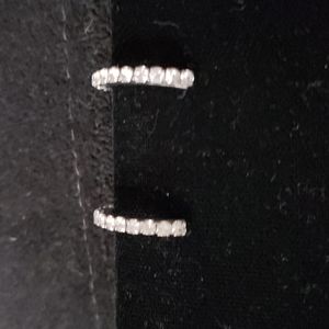Half Loop CZ Earrings